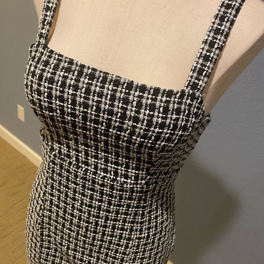 Francesca's Collections Black and White Textured Dress